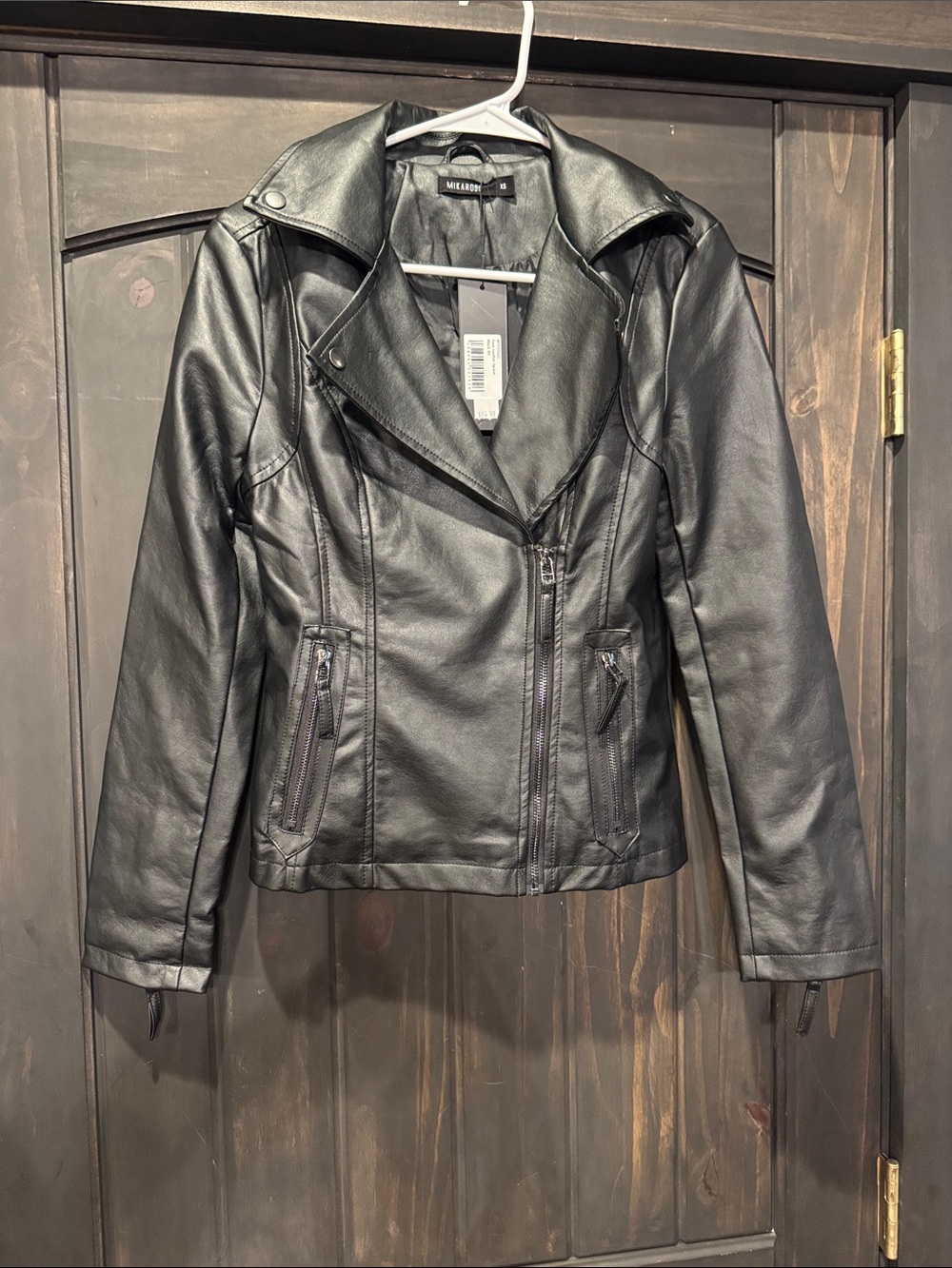 Mikarose Black Faux Leather Moto Jacket